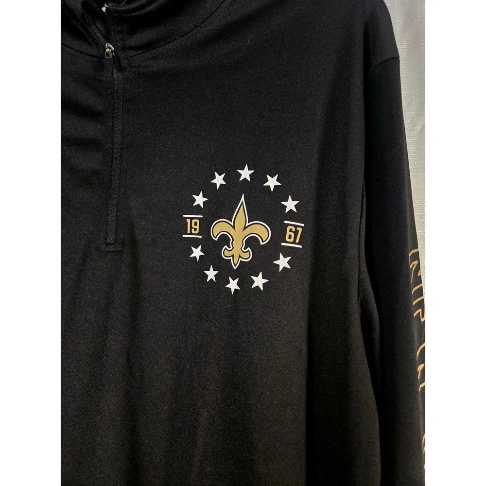New Orleans Saints NFL Team Apparel Pullover Large Long Sleeve‎ 1/4 Zip